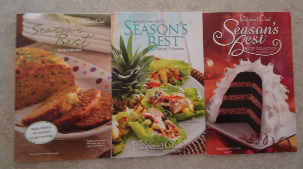 Pampered Chef Lot of 3 Recipe Booklets Cooking Guide Season's Best All 2000s Y2K
