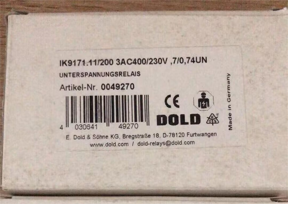 Dold  Ik9171.11/200  3Ac400/230V 7/0,74Un   0049270  Safety Realy New In Box Dhl