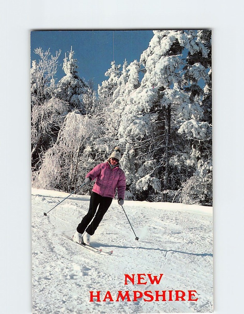 Postcard Skiing in NH Winter Scene USA
