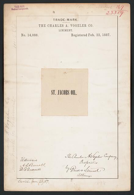 Photo: The Charles A. Vogeler Co. for St. Jacob's Oil. brand Liniment