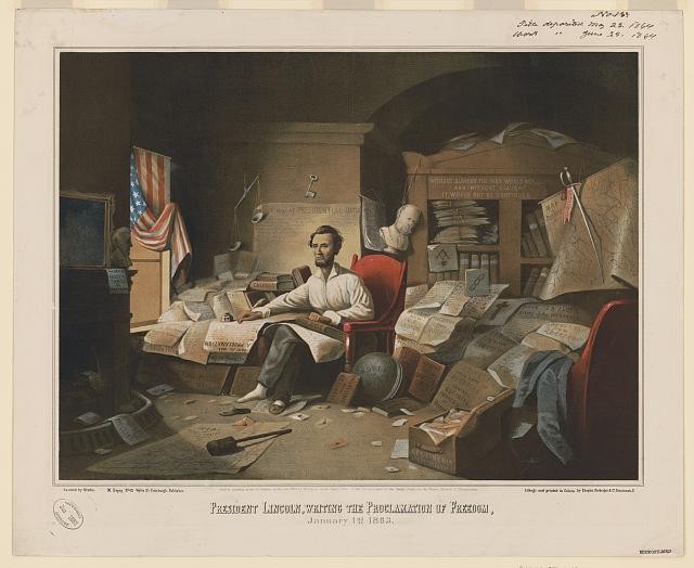 Pittsburgh PA Abraham Lincoln Emancipation Proclamation 1863 Study Print
