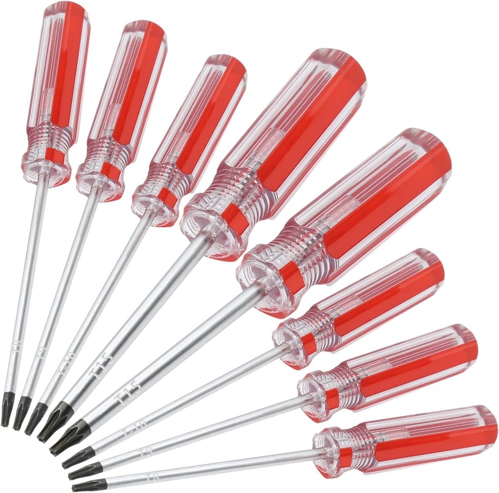 8PCS Magnetic Security Torx Screwdriver Set T8 T9 T15 T10 with Strong Grip