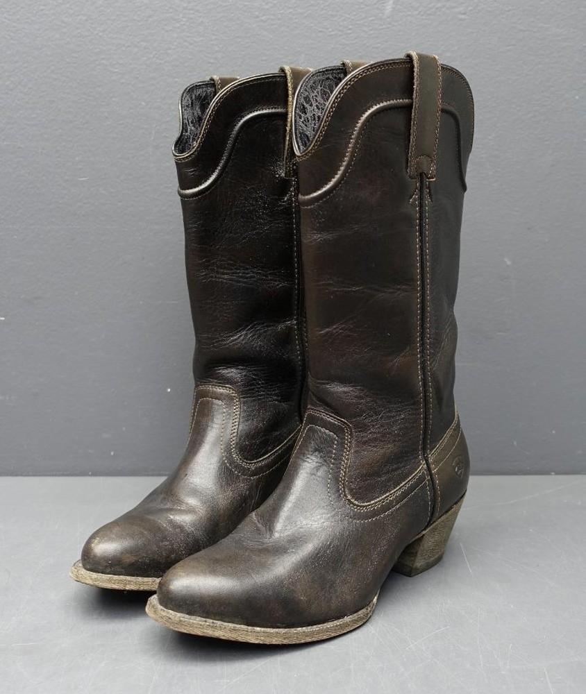 ARIAT Bluebell Women's Sz 7.5 Brown Leather Mid Calf Pull on Western Boot