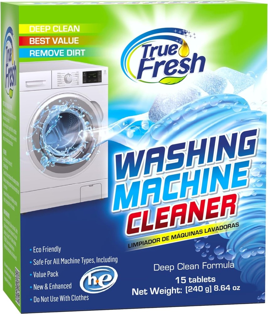 True Fresh Washing Machine Cleaner Tablets, 15 Solid 1 Count (Pack of 15)