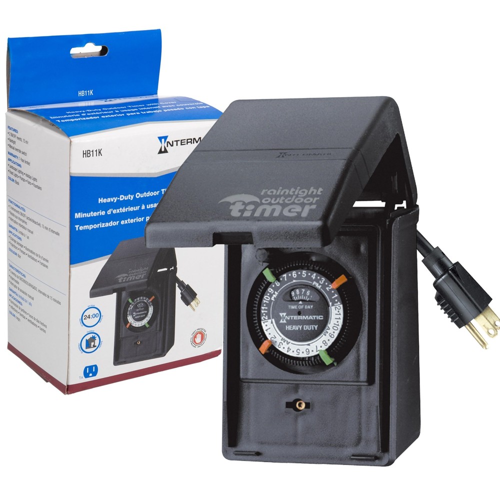 HB11K Heavy-Duty Outdoor Plug-in Timer – 2 ON/2 Off Settings, 30-Min Minimum ...