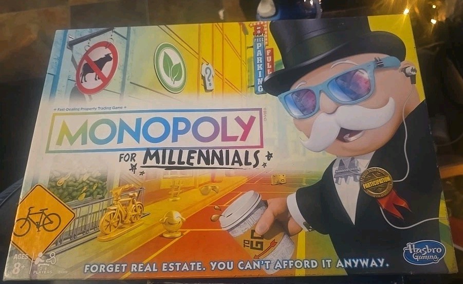 2018 Hasbro Monopoly for Millenials Board Game Millennial Edition Factory Sealed