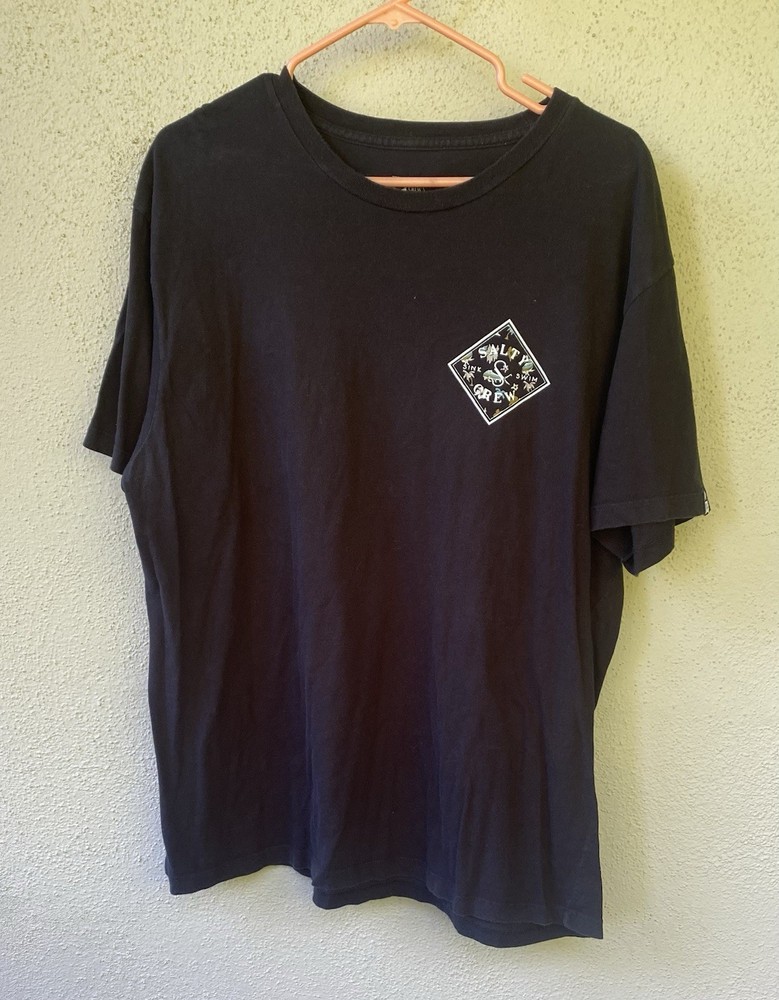 Salty Crew Men's Black Graphic Cotton Jersey Crew Neck Short Sleeve T-Shirt XL