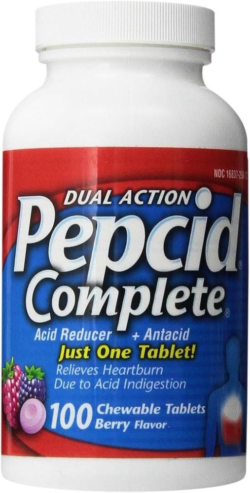 Pepcid Complete Dual Action Acid Reducer and Antacid Berry Flavored Chewable Tab-image