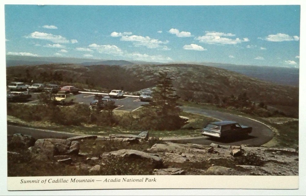 Summit of Cadillac Mountain Acadia National Park Maine Vintage Postcard-image