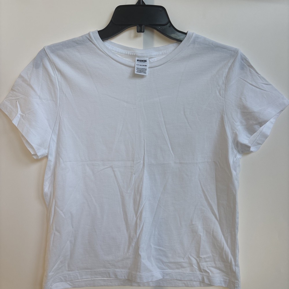 Pink Victoria Secret White T-shirt, Small