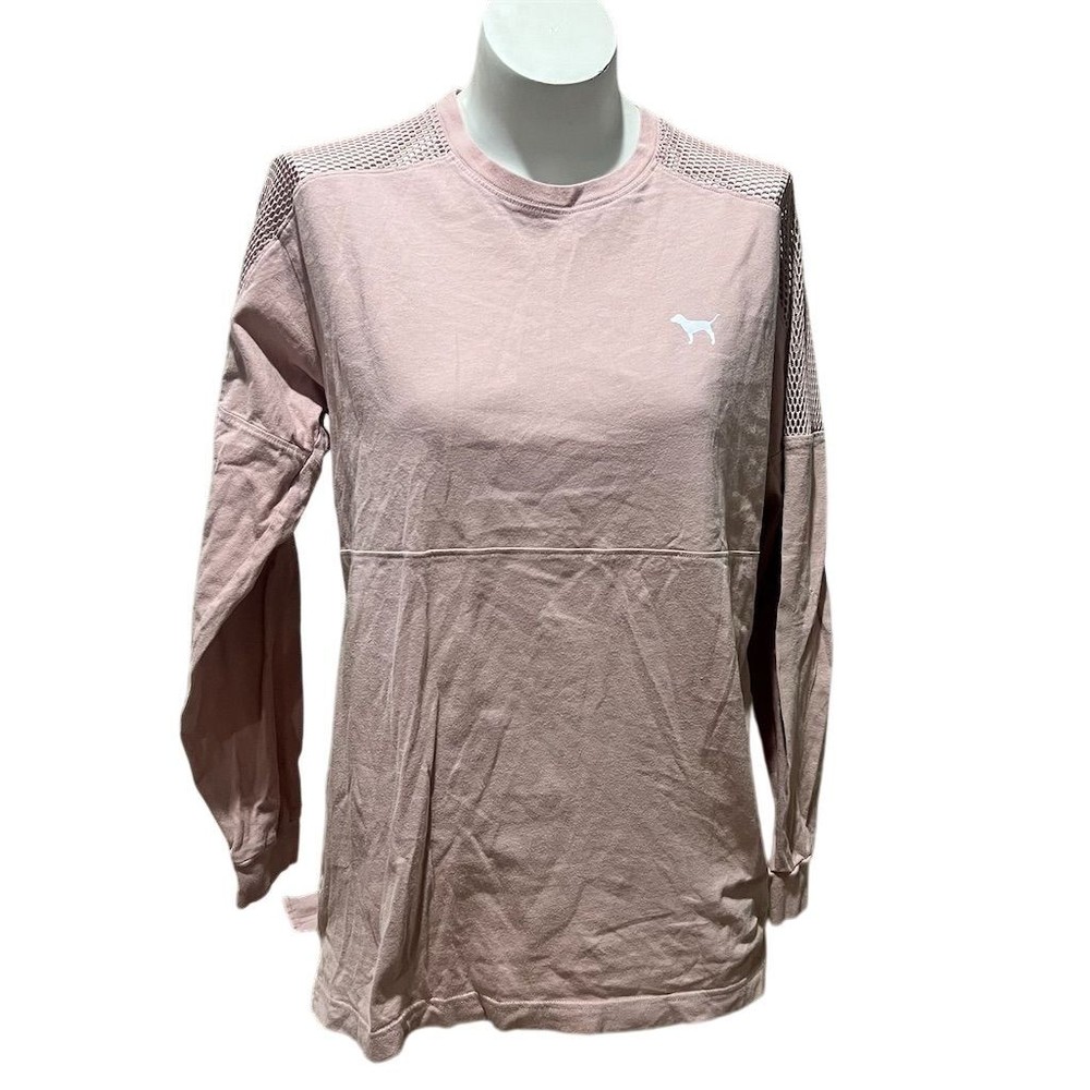Victoria's Secret PINK Women's Long Sleeve Mesh Shoulder Top Size S