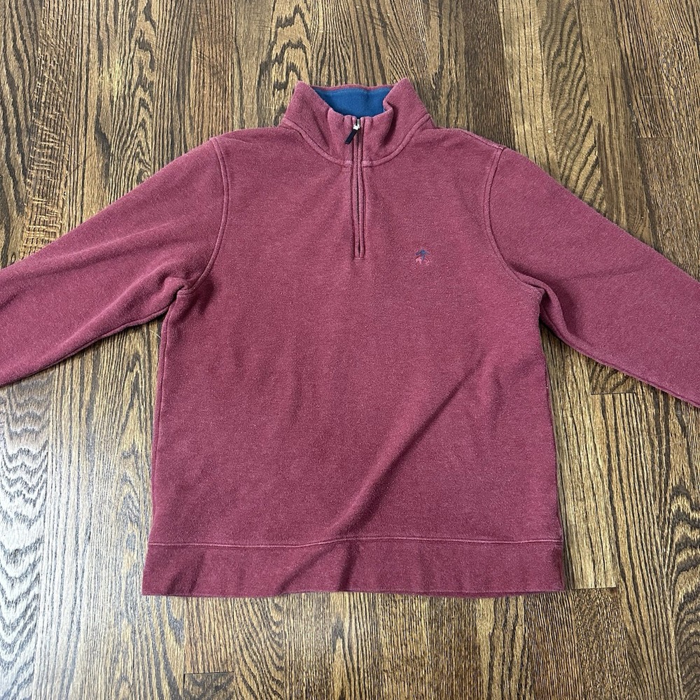 Brooks Brothers 1/4 Zip Pullover Sweater Red Mens Sz M