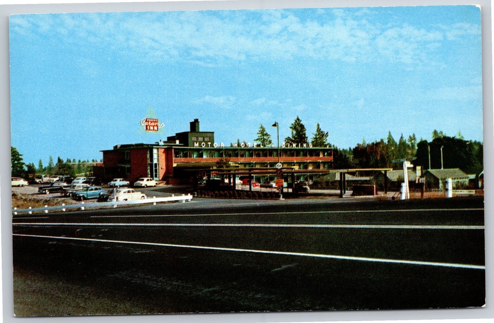 Roadside View~Spokane Washington~Desert Caravan Inn @ City Limits~Vtg Postcard