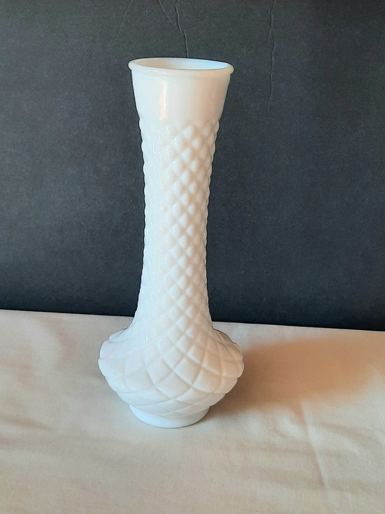 White Glass Vase 9.5
