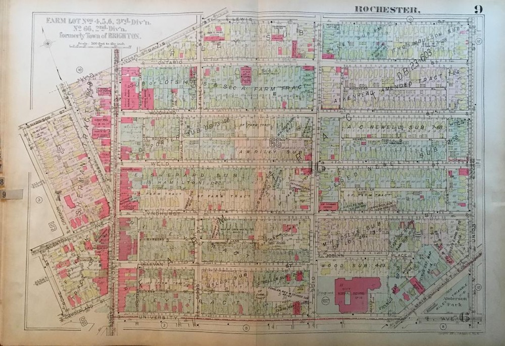 1926 S MARKETVIEW HEIGHTS ROCHESTER NY LYNDHURST THEATRE NORMAL SCHOOL ATLAS MAP