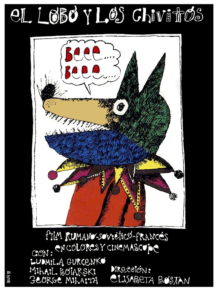 El Lobo y los chivitos Cartoon Decor Poster.Graphic Art Interior design.3783