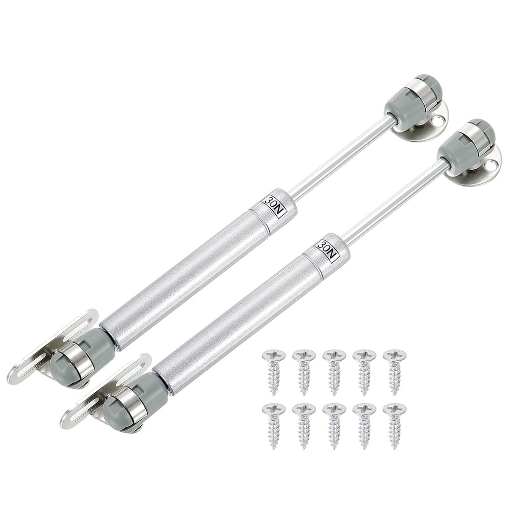 2Pcs Lid Support Hinges, 8 Inch 30N Gas Struts Folding Lid Stay Hinges, Silver