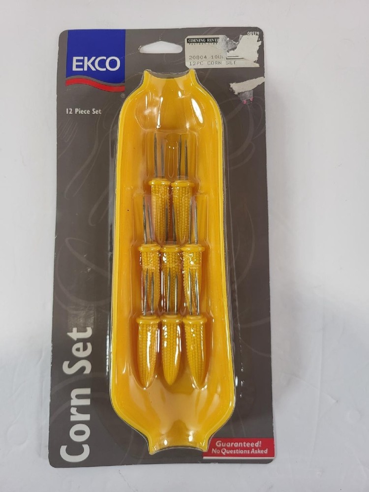 EKCO 12 Pc. Corn Set Consists of 4 Trays & 8 Skewers for corn on the cob