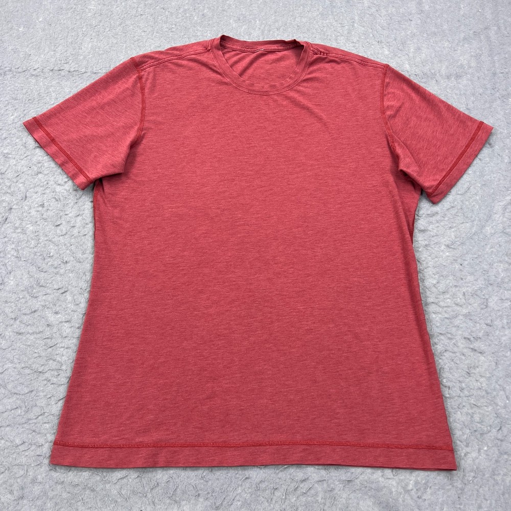 Lululemon Short Sleeve Shirt Men's *Large?* Red Athletic Logo Crewneck Gym Tee