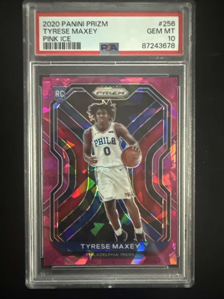 2020-21 Panini Prizm Tyrese Maxey Pink Ice Rookie RC PSA 10 76ers