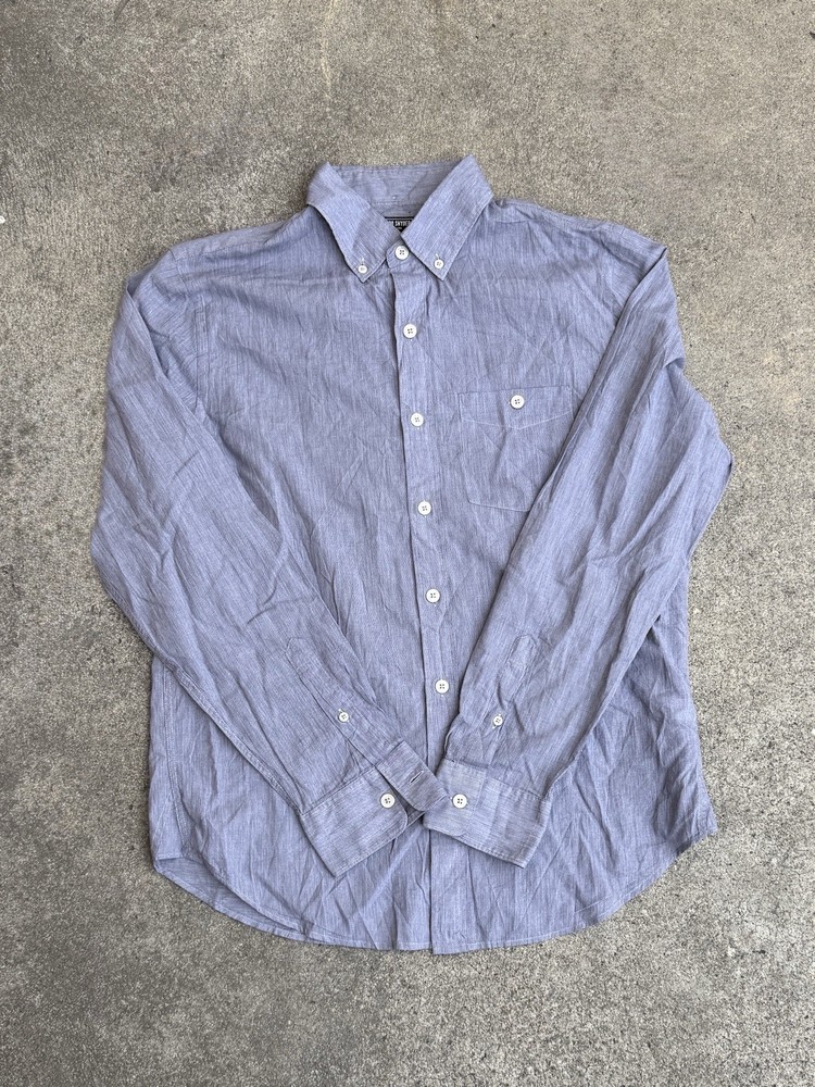 Todd Snyder New York Shirt Mens M Blue Micro Check Button Down Portugal