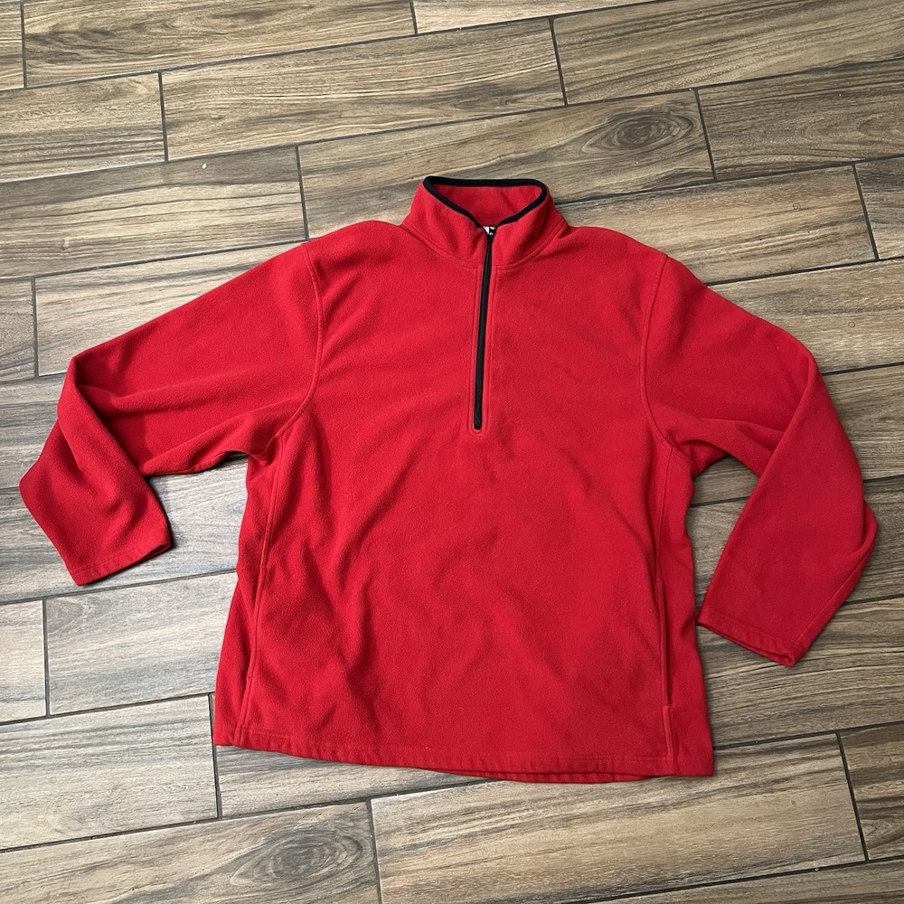 Old Navy Men’s Fleece Pullover XXL Red Quarter Zip Sweater