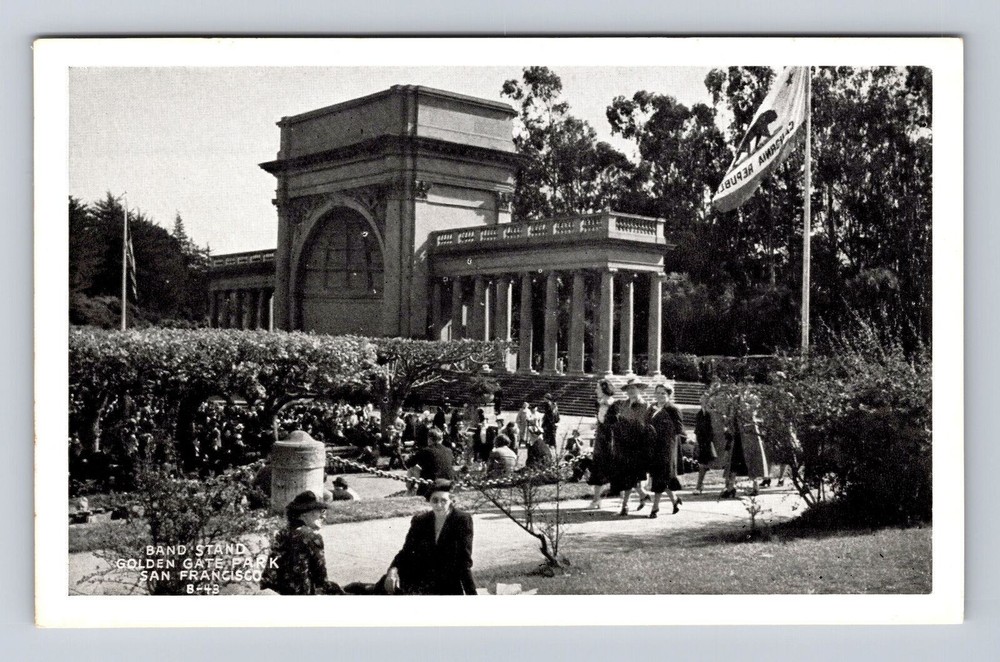 San Francisco CA- California, Band Stand, Golden Gate Park, Vintage Postcard