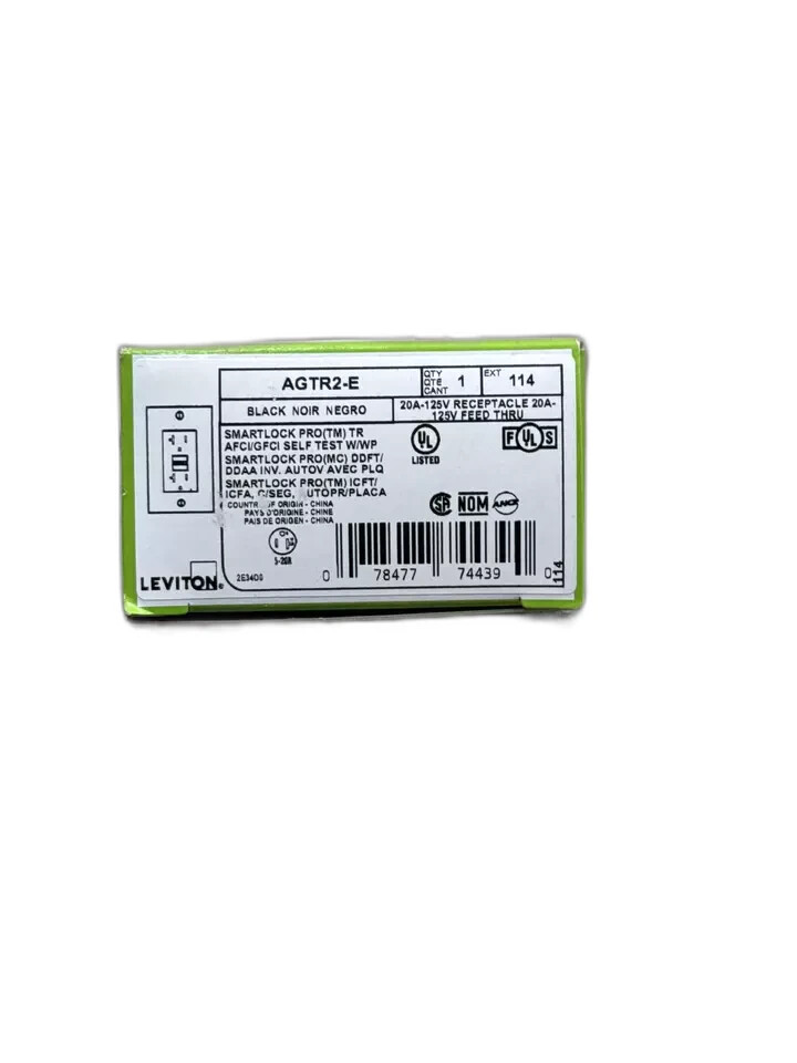 Leviton 20A Tamper Resistant Black AFCI GFCI Self-Test Duplex Outlet