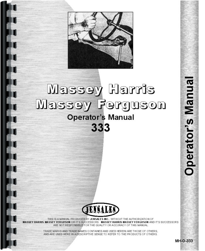 Massey Harris 333 Tractor Operators Manual (MH-O-333)
