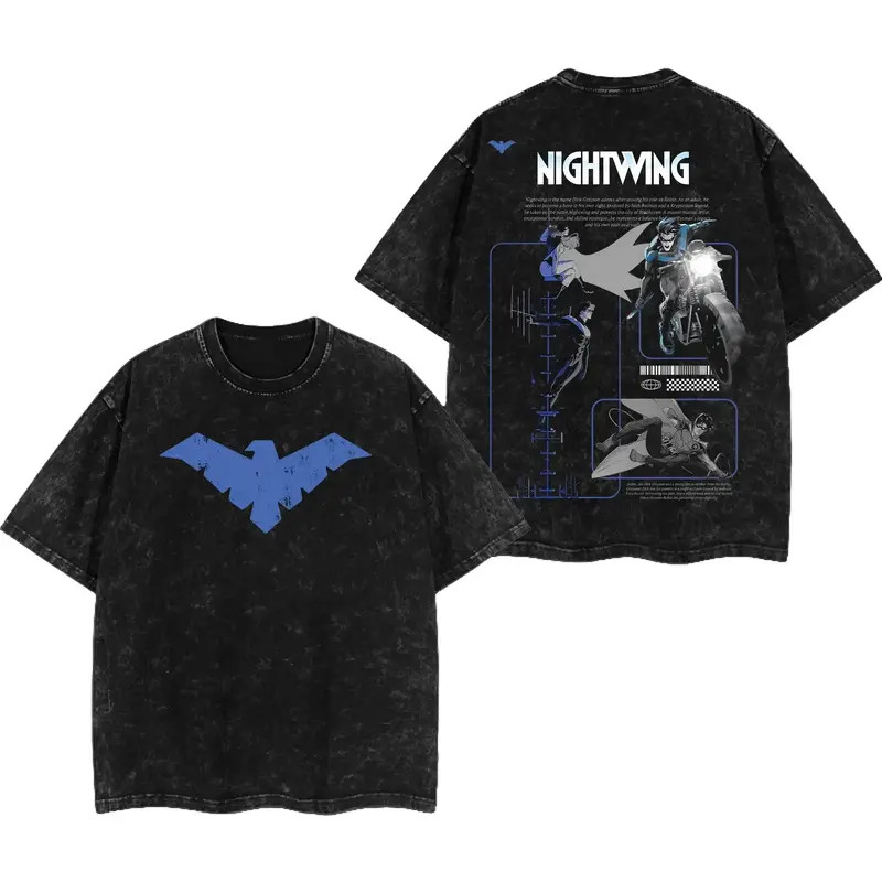 Nightwing Graphic T shirt Double-Sided Vintage Cotton Superhero Tee