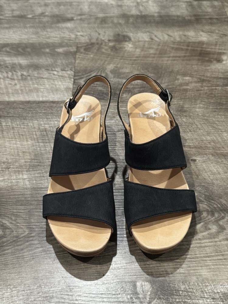 Dansko Tamia Black Textured Nubuck Women's Sandal size 37