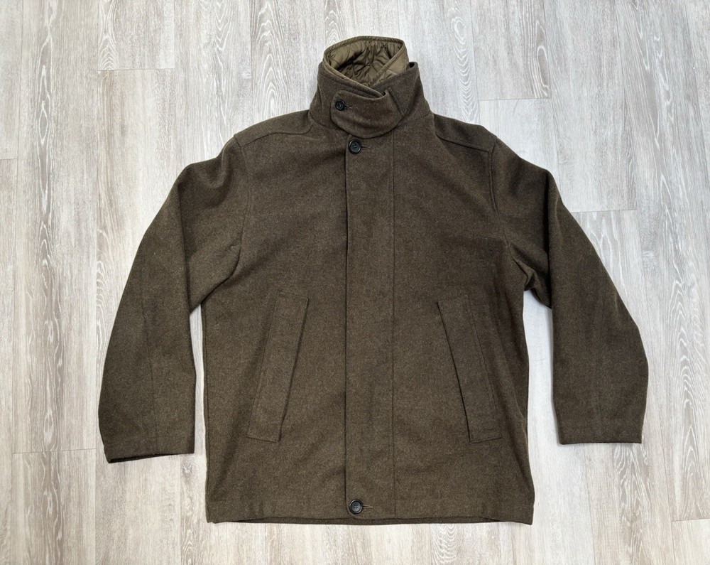 Vintage Nautica Made in Italy Wool Field Coat 3-in-1 Olive Brown Liner Vest XL