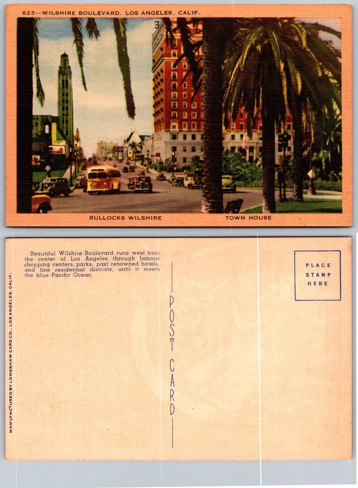 Bullocks Wilshire Town House Los Angeles Calif Postcard