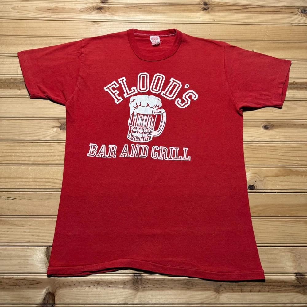 Vintage 70s Floods Bar and Grill Beer Mug Single Stitch Graphic T-Shirt - Large