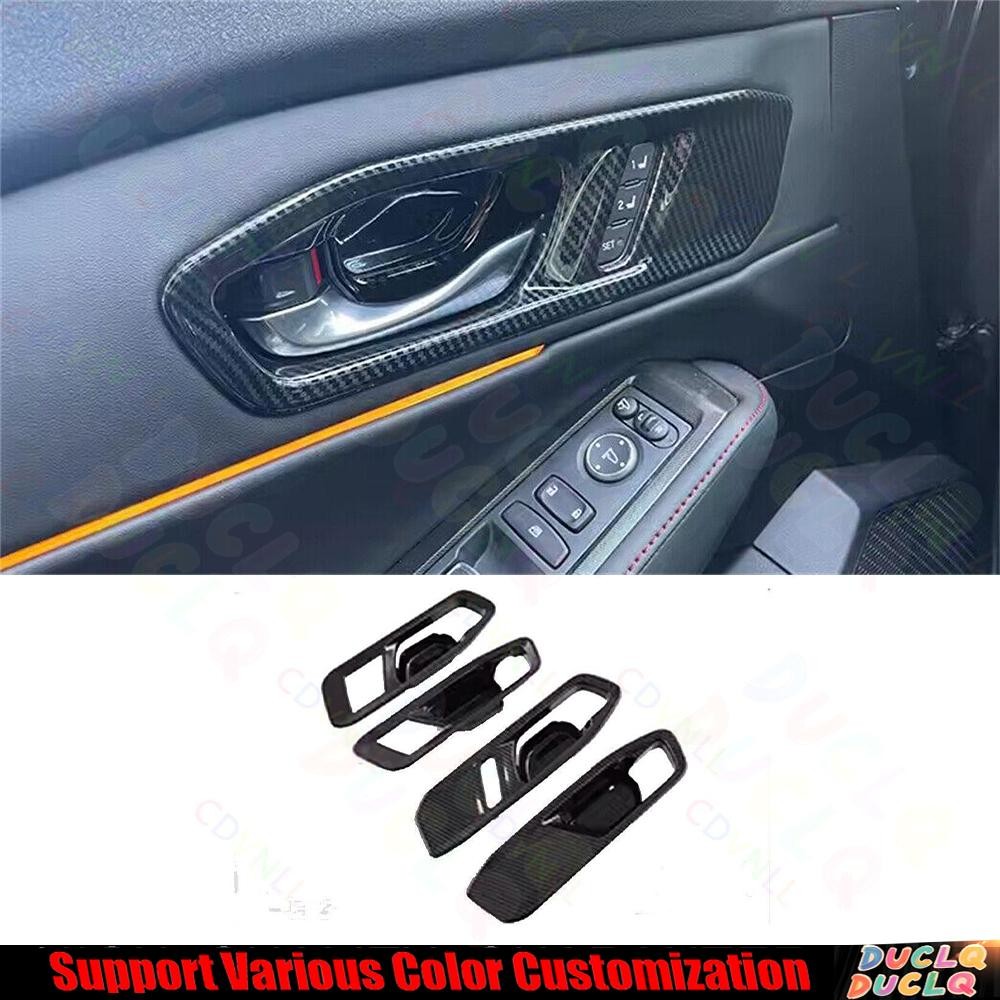 For Honda Accord 2023-2024 ABS Carbon Fiber Inner Door Handle Bowl Panel Trim 4x