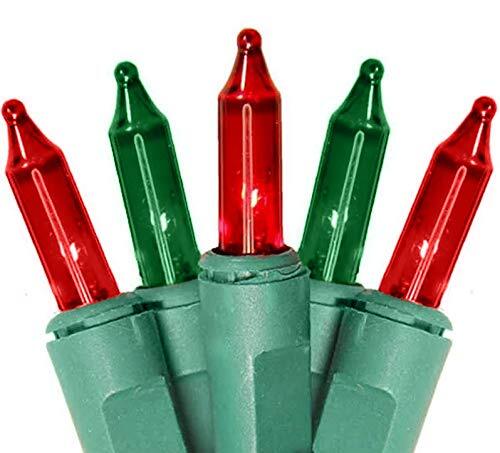Holiday Pride Red & Green Christmas Lights - 100 Count Red & Green Mini Light...