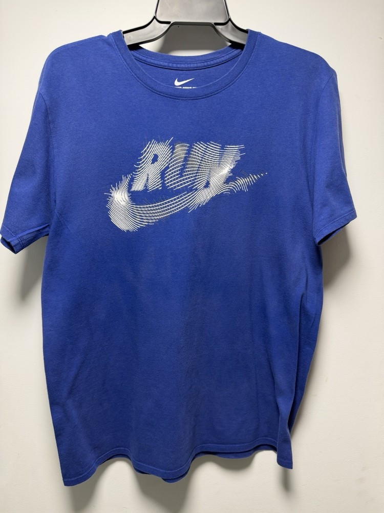 Nike Men’s Blue/White “The Nike Tee” T-shirt w/ Logo Athletic Cut Size S