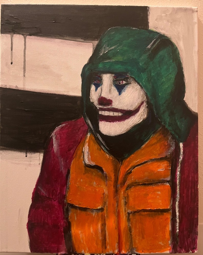 Joker Luigi , Original, acrylic on canvas. 16”/20”