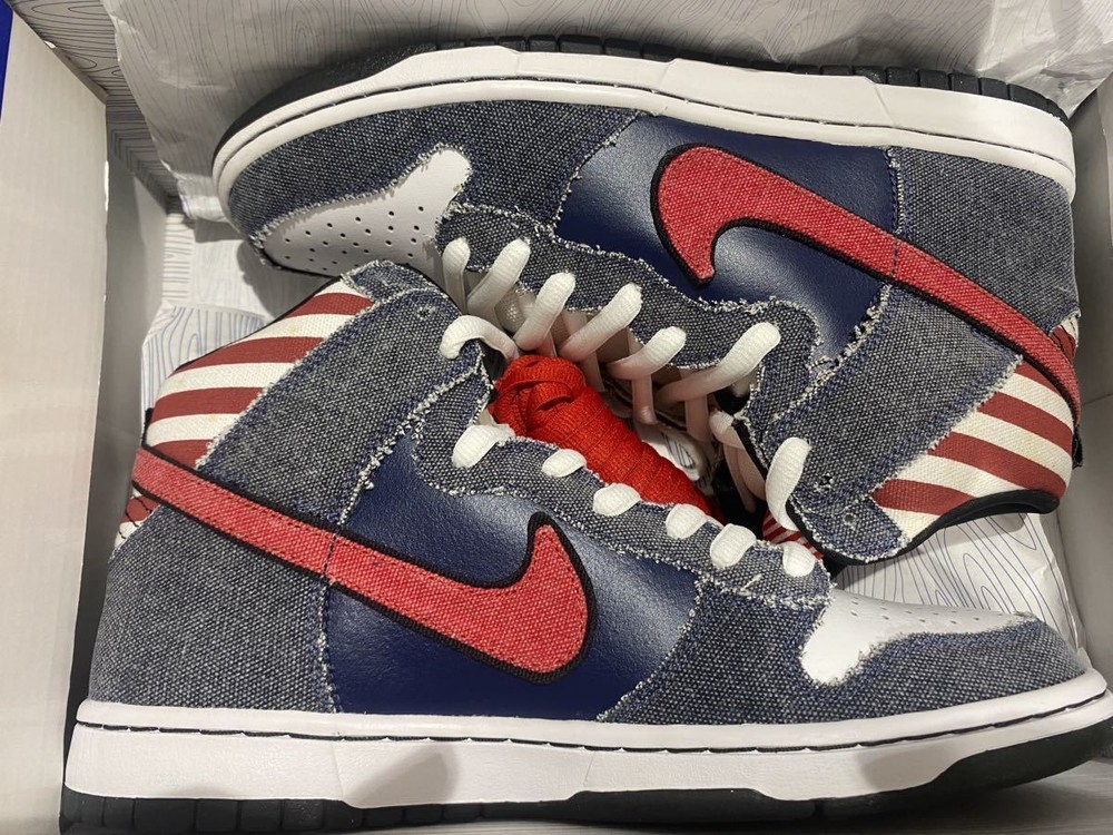 NIKE Men 10.0US 2010 Dunk High Premium Sb Born In The Usa Us10 313171-100