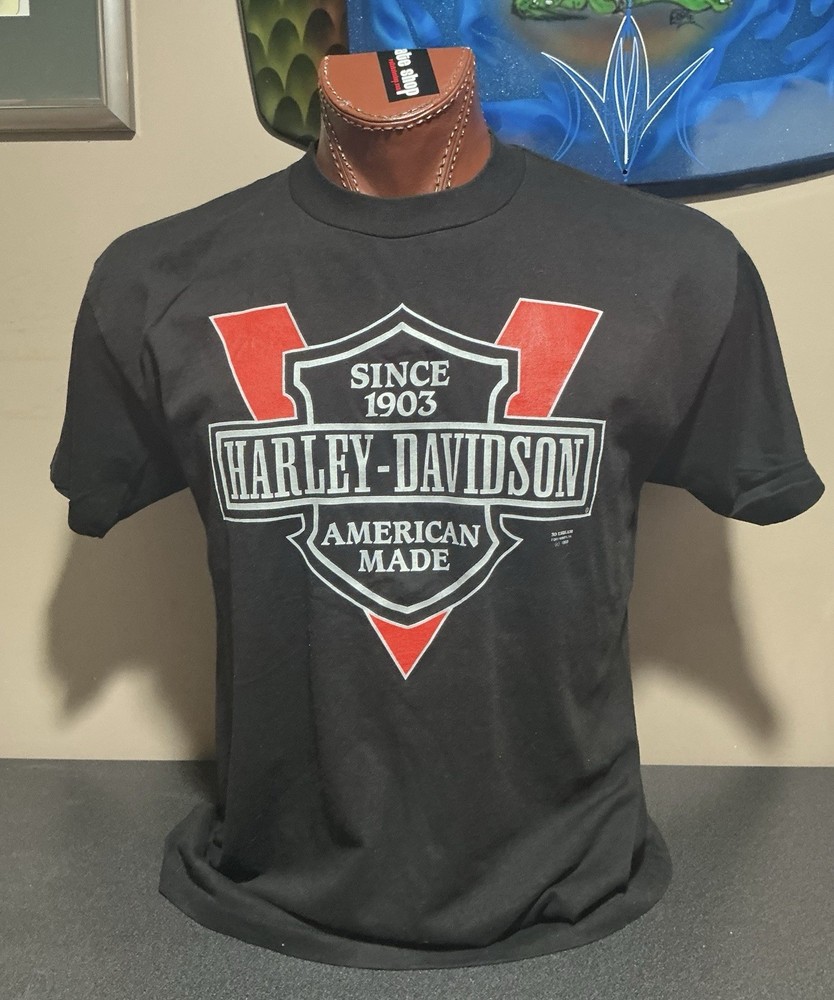 Vintage 1990's 3D Emblem Harley-Davidson  t-shirt Satan's Cycles MD NO TAG