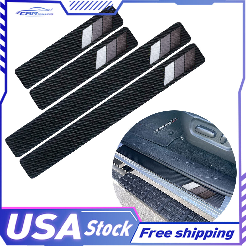 Fiber Accessories Carbon Vinyl Auto Car Scuff Gray Plate Sill Door Stickers