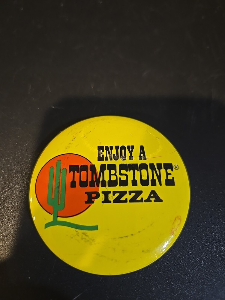 Enjoy A Tombstone Pizza Vintage Pinback Button