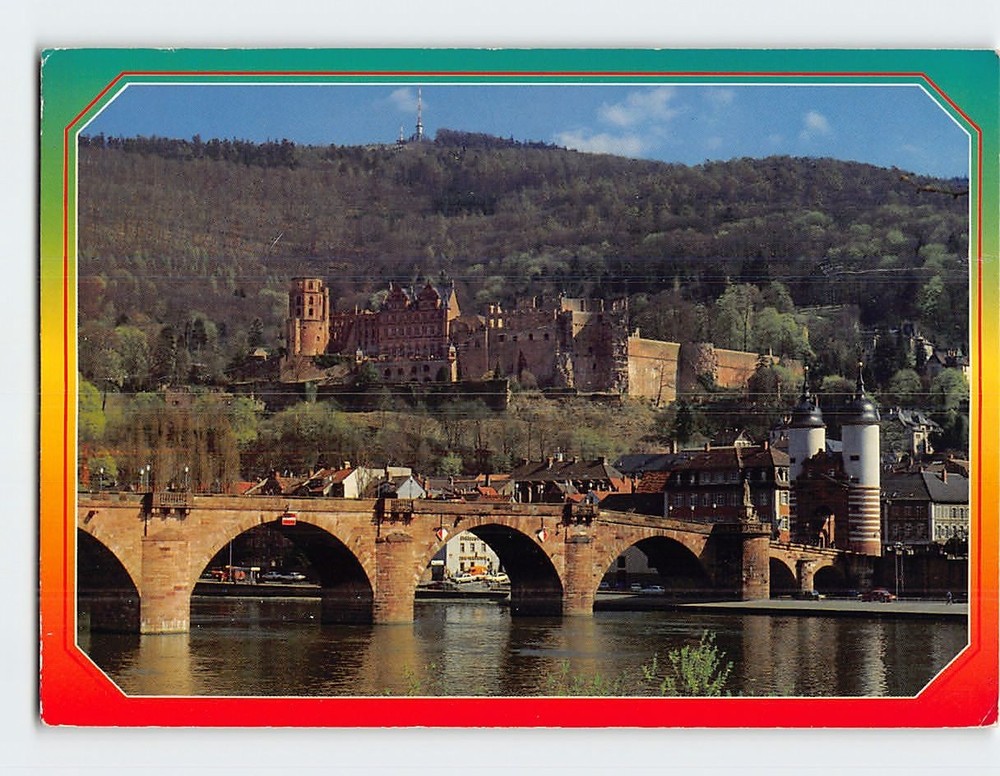Postcard On the Neckar river Heidelberg Germany