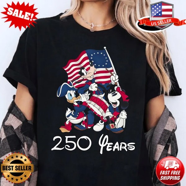 Happy 250th Birthday USA Disney Shirt, America 250 Tee, Patriotic T-Shirt S-5XL