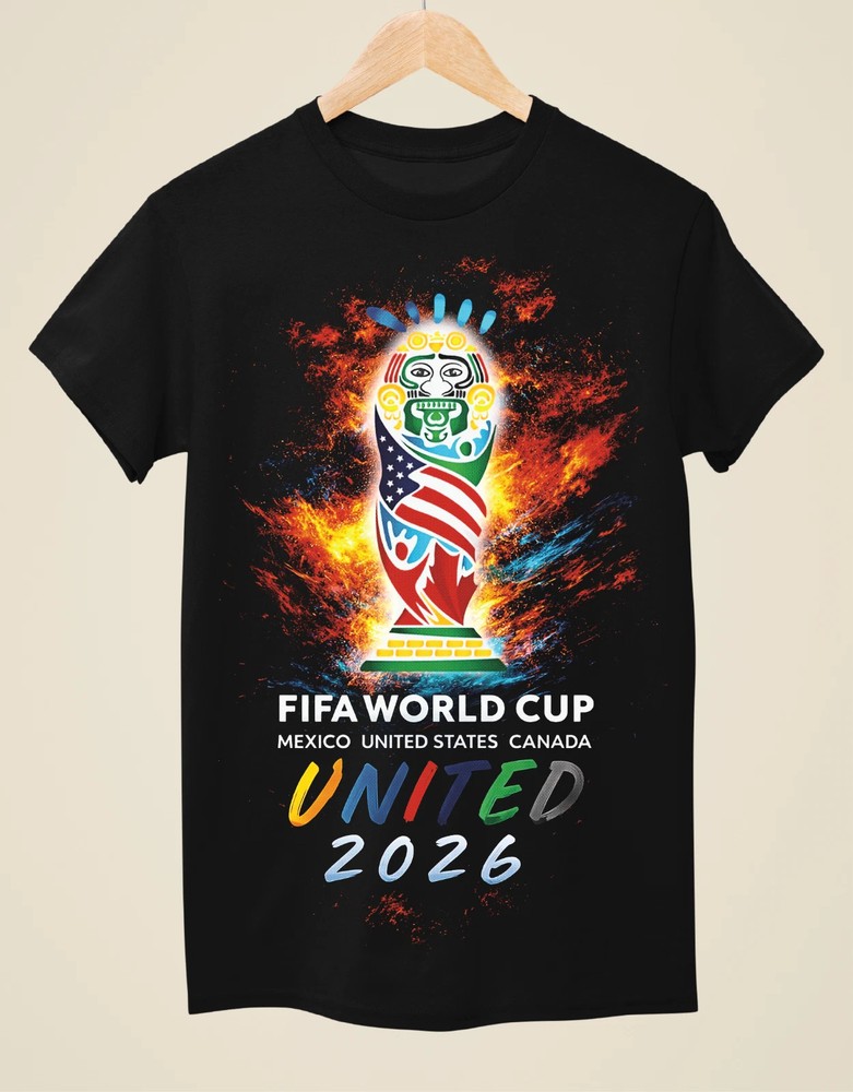 FIFA / WORLD CUP 2026 INSPIRED Cool Graphic Tee Unisex Black T-Shirt reprint