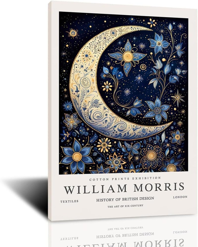 William Morris Poster Vintage Wall Art  Moon and Stars Posters