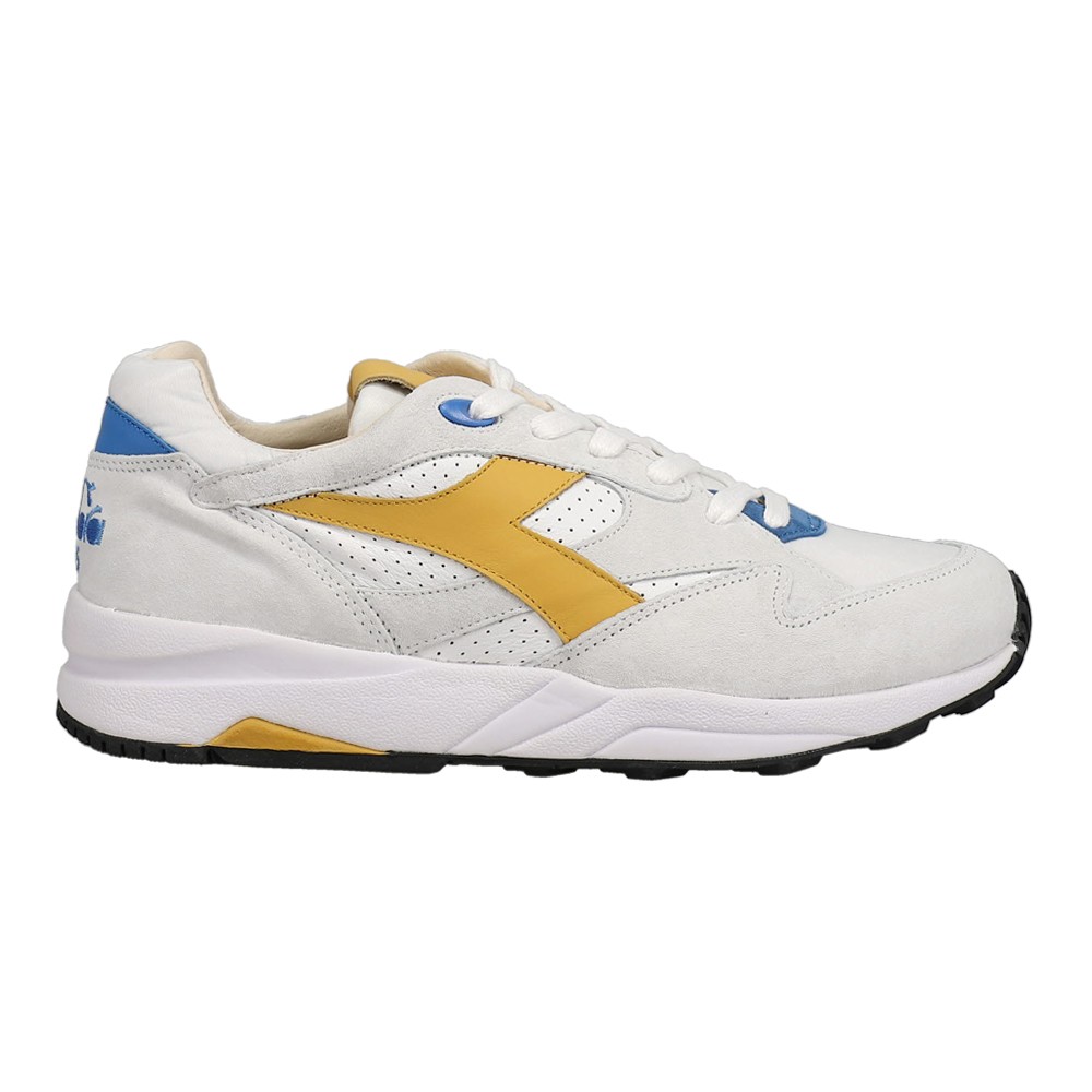 diadora Eclipse Italia Perforated Lace Up  Mens White Sneakers Casual Shoes 1771