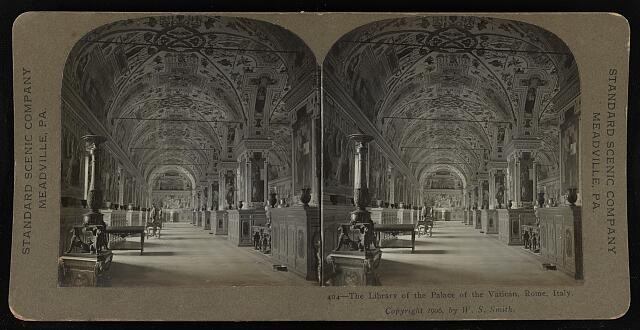 Photo:The library of the palace of the Vatican,Rome,Italy