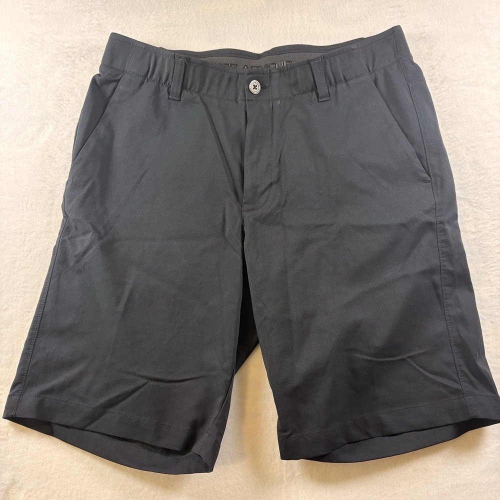 Under Armour Men’s Heatgear Black Tech Shorts Size 34 Golf Performance 10”