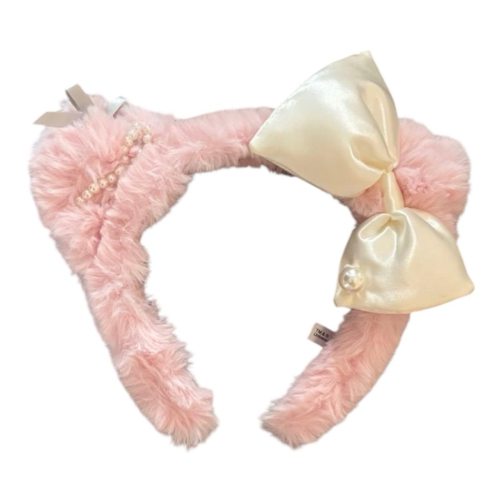 USJ Hello Kitty Pink Bow Pearl headband Earmuffs Universal Studios Japan